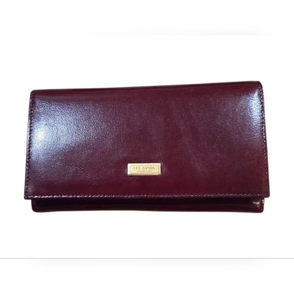 Lee Sands Handbags - Lee Sands - Genuine Water Buffalo Leather Quality Burgundy Wallet w/Key Chain